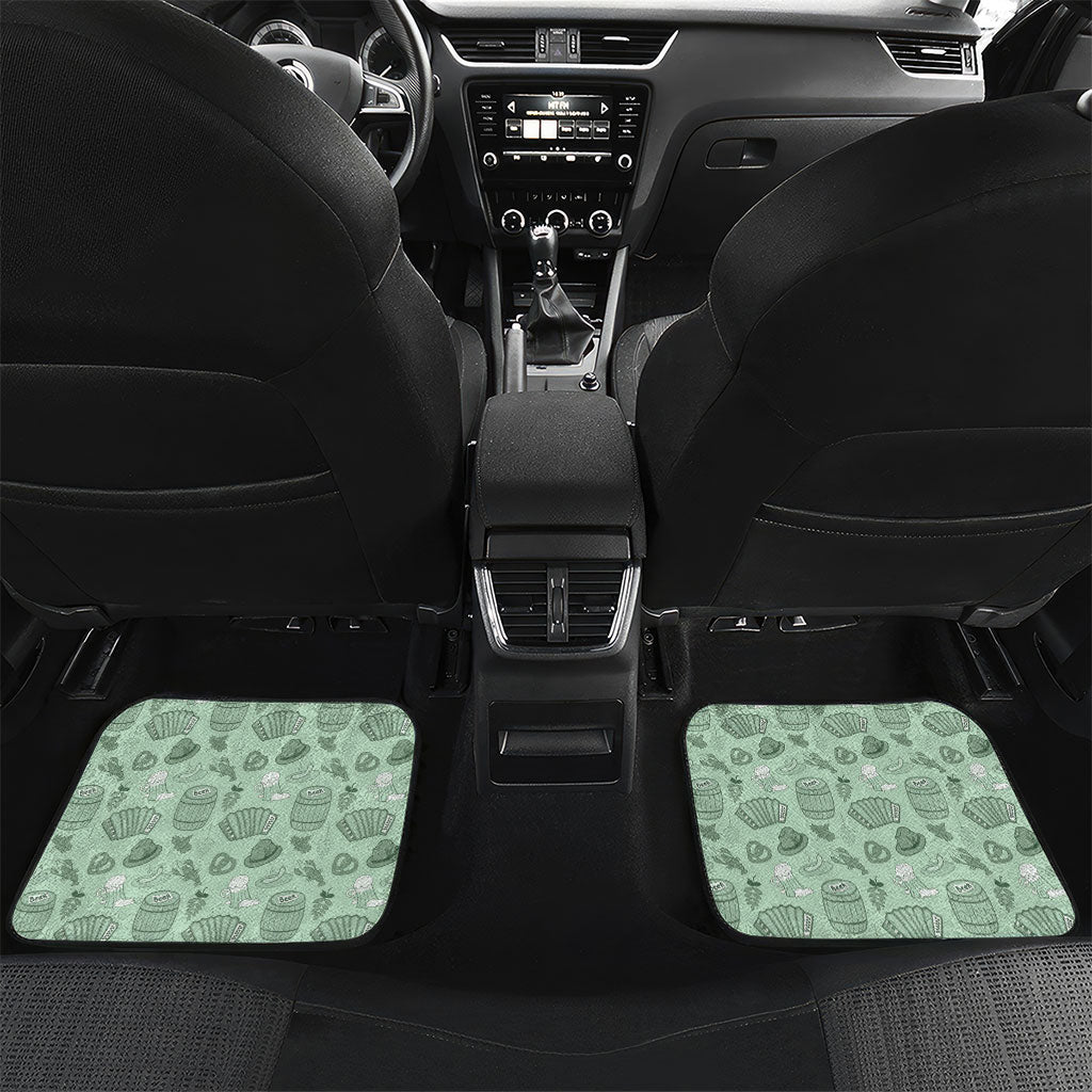 Oktoberfest Bavarian Heritage Car Mats Edelweiss Beer Festival Green Pattern