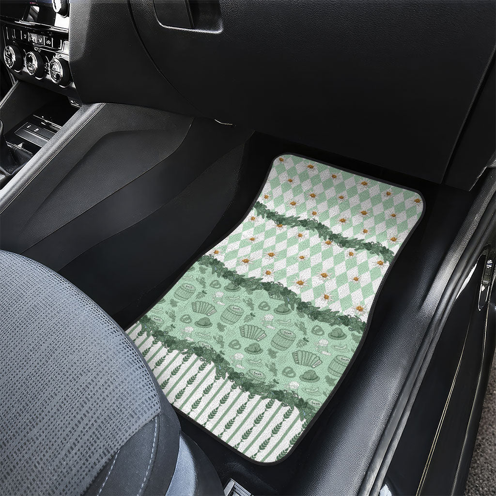 Oktoberfest Bavarian Heritage Car Mats Edelweiss Beer Festival Green Pattern