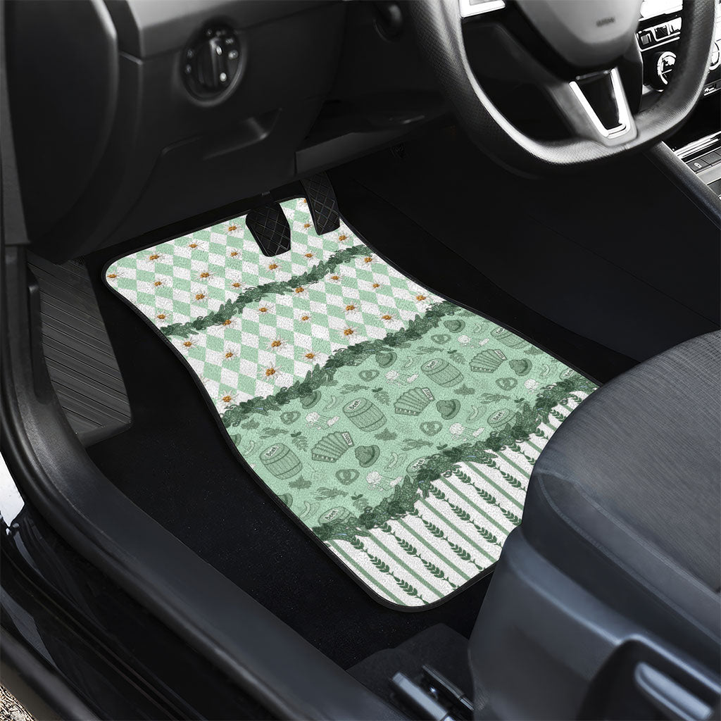Oktoberfest Bavarian Heritage Car Mats Edelweiss Beer Festival Green Pattern