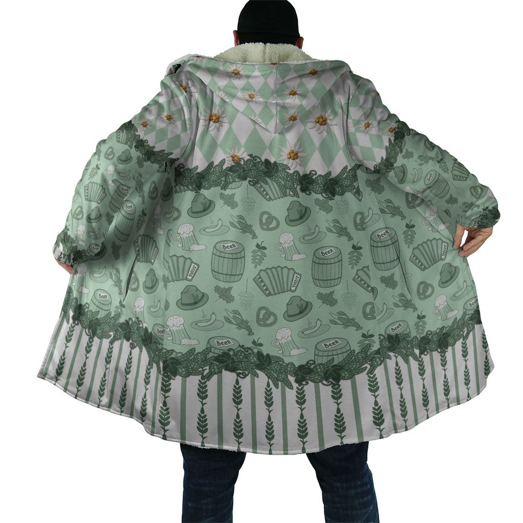 Oktoberfest Bavarian Heritage Cloak Edelweiss Beer Festival Green Pattern