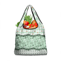 Oktoberfest Bavarian Heritage Grocery Bag Edelweiss Beer Festival Green Pattern