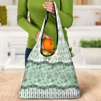 Oktoberfest Bavarian Heritage Grocery Bag Edelweiss Beer Festival Green Pattern