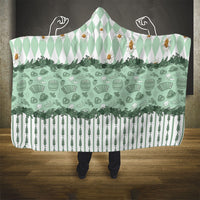 Oktoberfest Bavarian Heritage Hooded Blanket Edelweiss Beer Festival Green Pattern