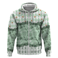Oktoberfest Bavarian Heritage Hoodie Edelweiss Beer Festival Green Pattern