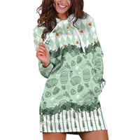 Oktoberfest Bavarian Heritage Hoodie Dress Edelweiss Beer Festival Green Pattern