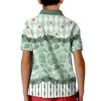 Oktoberfest Bavarian Heritage Kid Polo Shirt Edelweiss Beer Festival Green Pattern