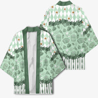 Oktoberfest Bavarian Heritage Kimono Edelweiss Beer Festival Green Pattern