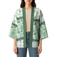 Oktoberfest Bavarian Heritage Kimono Edelweiss Beer Festival Green Pattern