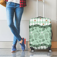 Oktoberfest Bavarian Heritage Luggage Cover Edelweiss Beer Festival Green Pattern