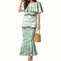 Oktoberfest Bavarian Heritage Mermaid Dress Edelweiss Beer Festival Green Pattern