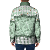 Oktoberfest Bavarian Heritage Padded Jacket Edelweiss Beer Festival Green Pattern
