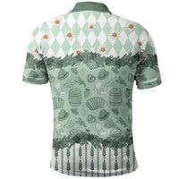 Oktoberfest Bavarian Heritage Polo Shirt Edelweiss Beer Festival Green Pattern