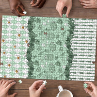 Oktoberfest Bavarian Heritage Puzzle Edelweiss Beer Festival Green Pattern