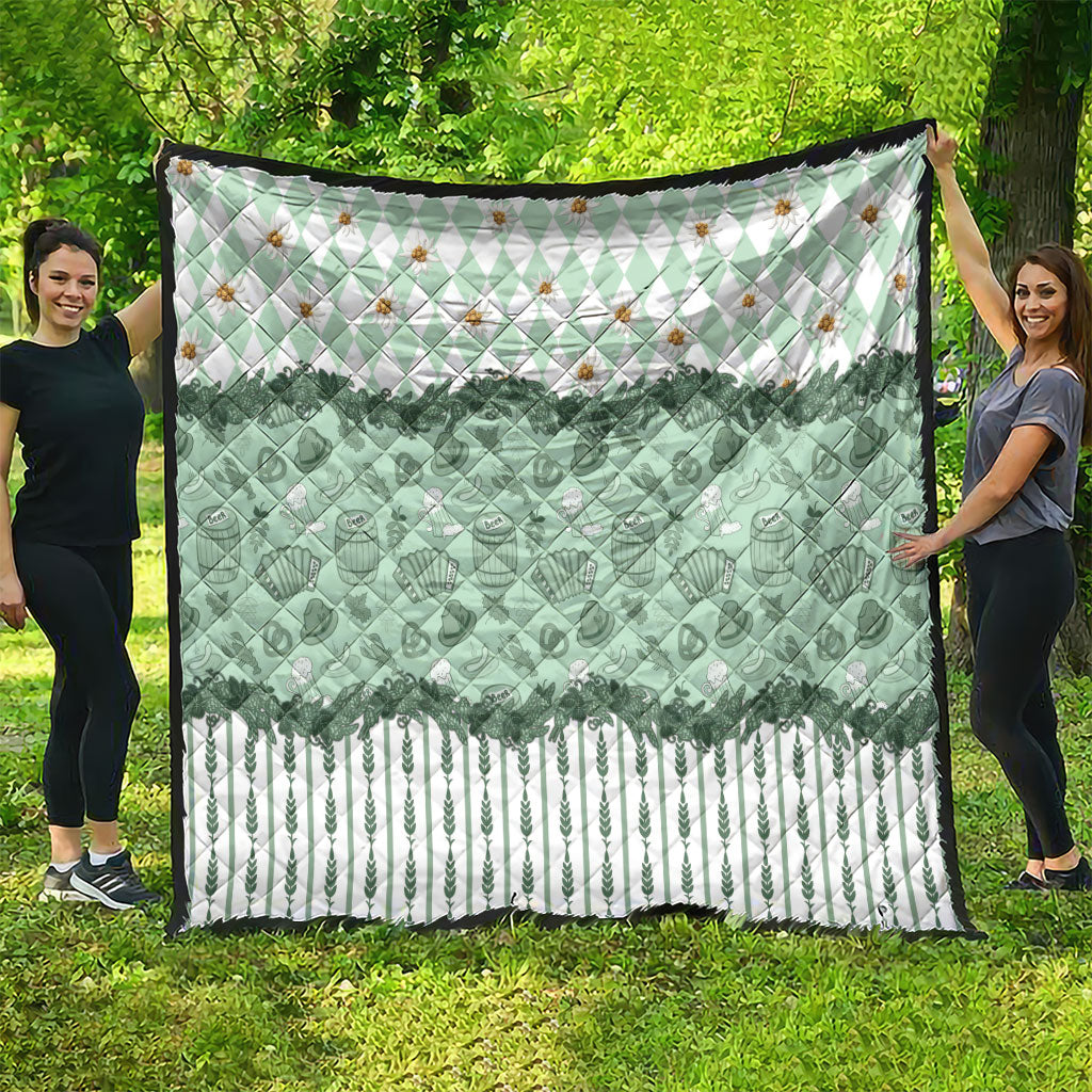 Oktoberfest Bavarian Heritage Quilt Edelweiss Beer Festival Green Pattern