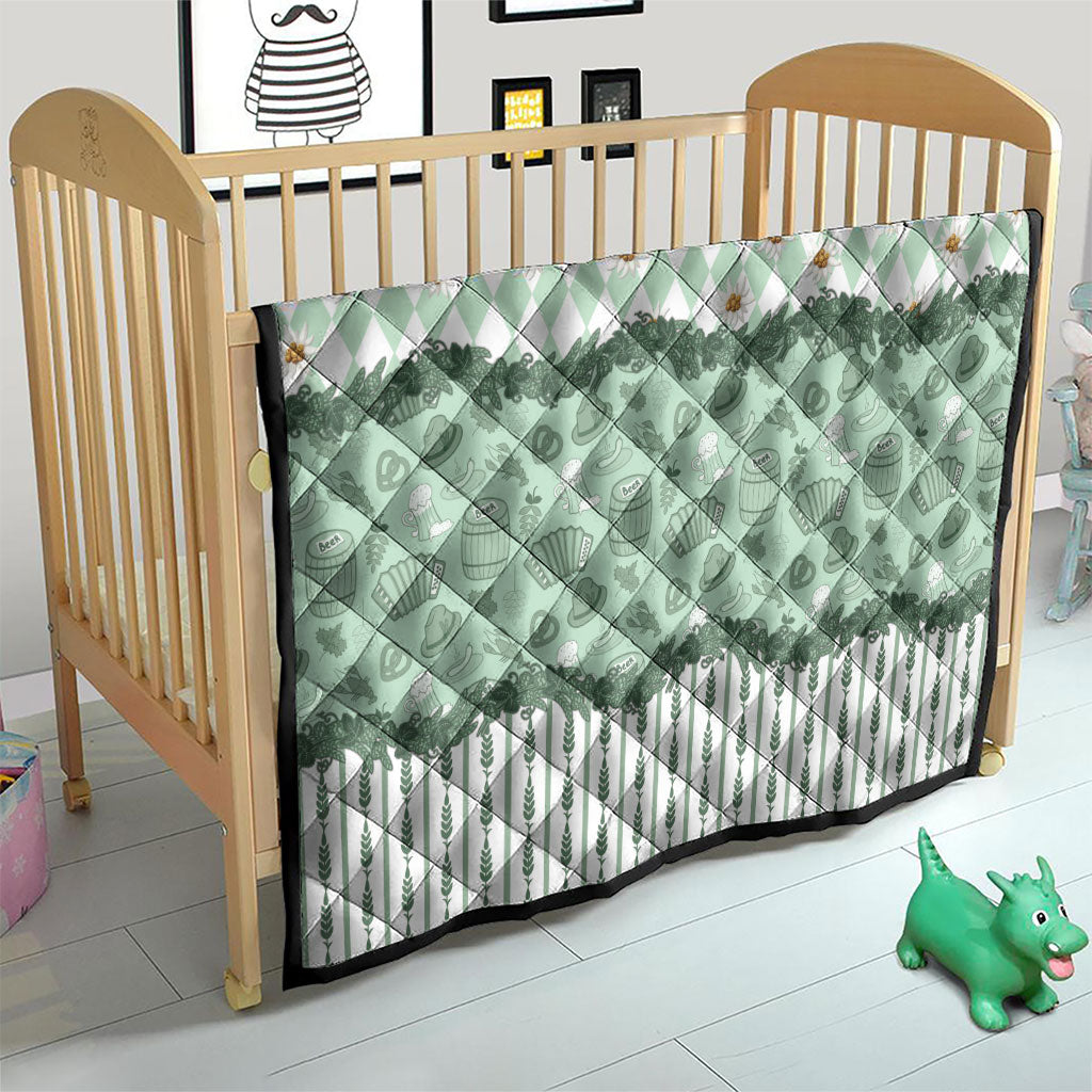 Oktoberfest Bavarian Heritage Quilt Edelweiss Beer Festival Green Pattern