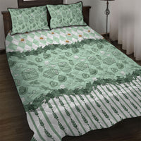 Oktoberfest Bavarian Heritage Quilt Bed Set Edelweiss Beer Festival Green Pattern