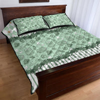 Oktoberfest Bavarian Heritage Quilt Bed Set Edelweiss Beer Festival Green Pattern