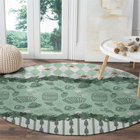 Oktoberfest Bavarian Heritage Round Carpet Edelweiss Beer Festival Green Pattern