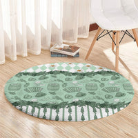 Oktoberfest Bavarian Heritage Round Carpet Edelweiss Beer Festival Green Pattern