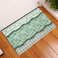 Oktoberfest Bavarian Heritage Rubber Doormat Edelweiss Beer Festival Green Pattern