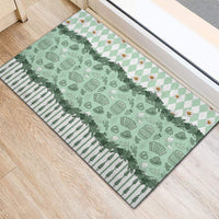 Oktoberfest Bavarian Heritage Rubber Doormat Edelweiss Beer Festival Green Pattern