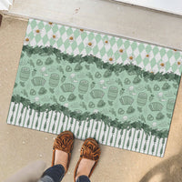 Oktoberfest Bavarian Heritage Rubber Doormat Edelweiss Beer Festival Green Pattern