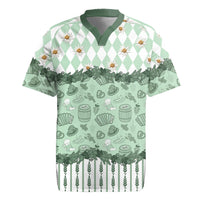 Oktoberfest Bavarian Heritage Rugby Jersey Edelweiss Beer Festival Green Pattern