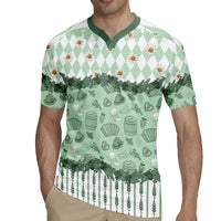 Oktoberfest Bavarian Heritage Rugby Jersey Edelweiss Beer Festival Green Pattern