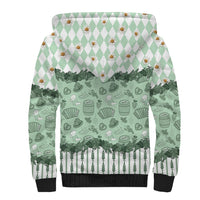 Oktoberfest Bavarian Heritage Sherpa Hoodie Edelweiss Beer Festival Green Pattern