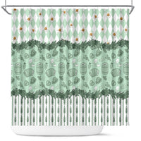 Oktoberfest Bavarian Heritage Shower Curtain Edelweiss Beer Festival Green Pattern