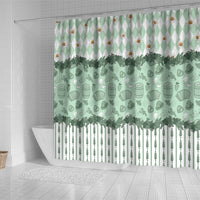 Oktoberfest Bavarian Heritage Shower Curtain Edelweiss Beer Festival Green Pattern