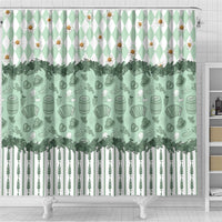 Oktoberfest Bavarian Heritage Shower Curtain Edelweiss Beer Festival Green Pattern