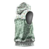 Oktoberfest Bavarian Heritage Sleeveless Hoodie Edelweiss Beer Festival Green Pattern