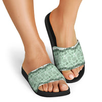 Oktoberfest Bavarian Heritage Slide Sandals Edelweiss Beer Festival Green Pattern