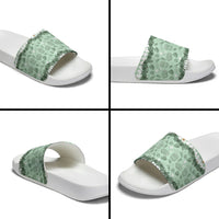 Oktoberfest Bavarian Heritage Slide Sandals Edelweiss Beer Festival Green Pattern