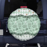 Oktoberfest Bavarian Heritage Spare Tire Cover Edelweiss Beer Festival Green Pattern