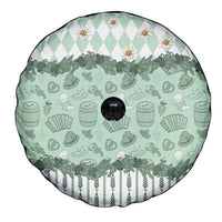 Oktoberfest Bavarian Heritage Spare Tire Cover Edelweiss Beer Festival Green Pattern
