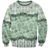 Oktoberfest Bavarian Heritage Sweatshirt Edelweiss Beer Festival Green Pattern