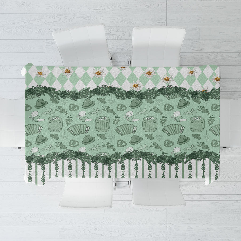 Oktoberfest Bavarian Heritage Tablecloth Edelweiss Beer Festival Green Pattern