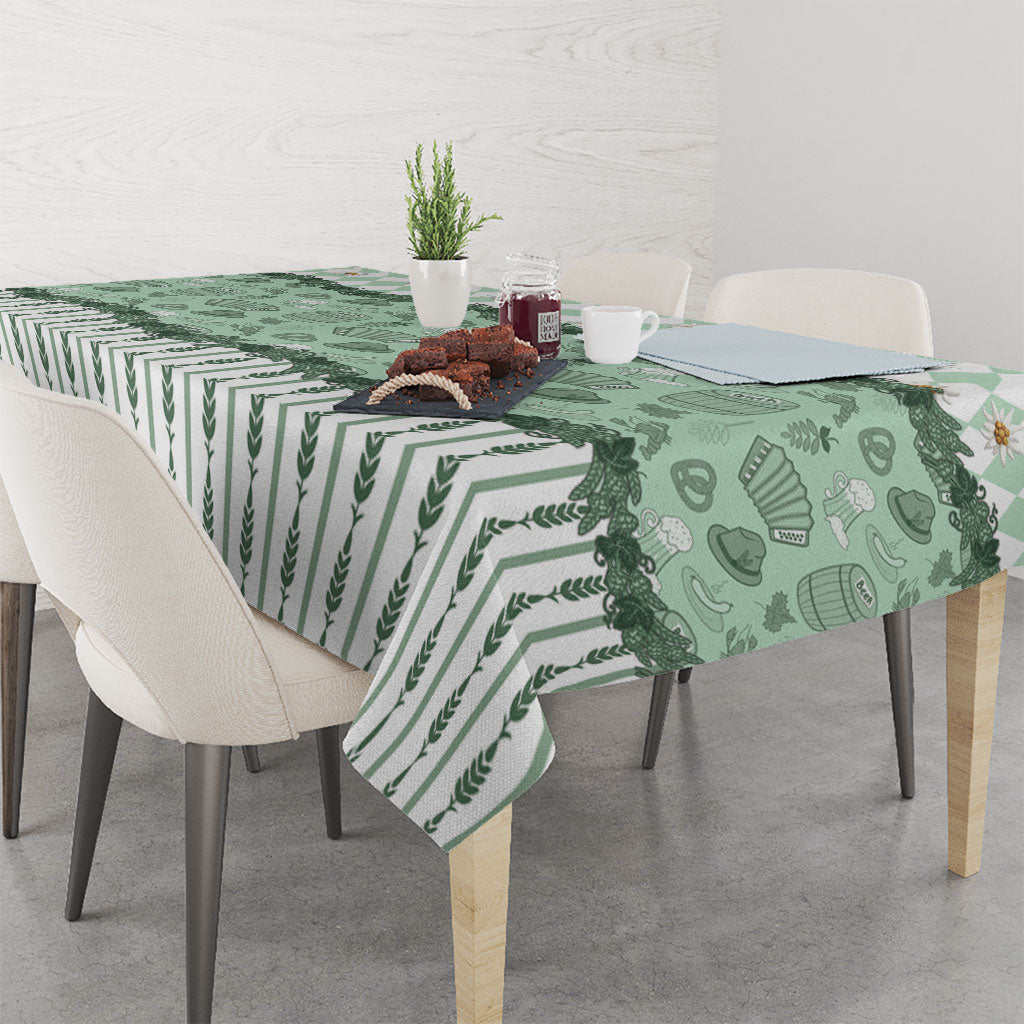 Oktoberfest Bavarian Heritage Tablecloth Edelweiss Beer Festival Green Pattern