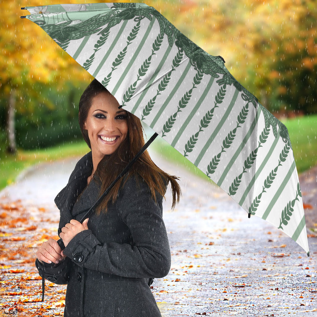 Oktoberfest Bavarian Heritage Umbrella Edelweiss Beer Festival Green Pattern