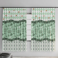 Oktoberfest Bavarian Heritage Window Curtain Edelweiss Beer Festival Green Pattern