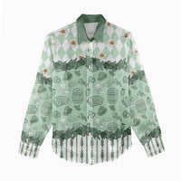 Oktoberfest Bavarian Heritage Women Casual Shirt Edelweiss Beer Festival Green Pattern