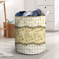 Oktoberfest Bavarian Heritage Laundry Basket Edelweiss Beer Festival Gold Pattern