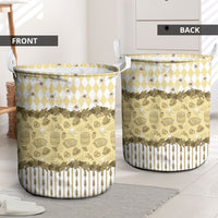 Oktoberfest Bavarian Heritage Laundry Basket Edelweiss Beer Festival Gold Pattern