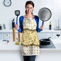 Oktoberfest Bavarian Heritage Apron Edelweiss Beer Festival Gold Pattern