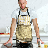 Oktoberfest Bavarian Heritage Apron Edelweiss Beer Festival Gold Pattern