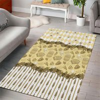 Oktoberfest Bavarian Heritage Area Rug Edelweiss Beer Festival Gold Pattern