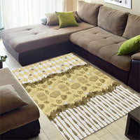 Oktoberfest Bavarian Heritage Area Rug Edelweiss Beer Festival Gold Pattern