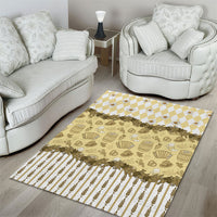 Oktoberfest Bavarian Heritage Area Rug Edelweiss Beer Festival Gold Pattern